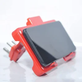 EB02  MULTI-PURPOSE WALL HOLDER STAND FOR CHARGING MOBILE JUST FIT IN SOCKET AND HANG (RED)