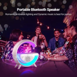EB03 3-IN-1 MULTI-FUNCTION LED NIGHT LAMP WITH BLUETOOTH SPEAKER, WIRELESS CHARGING, FOR BEDROOM FOR MUSIC, PARTY AND MOOD LIGHTING – PERFECT GIFT FOR ALL OCCASIONS BLOOTUTH SPEAKER (MEDIA PLAYER)
